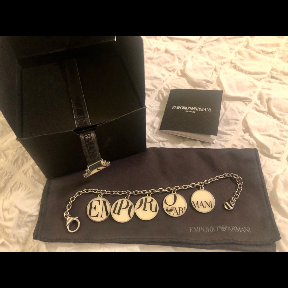 Authentic Emporio Armani Charm Logo Bracelet w box